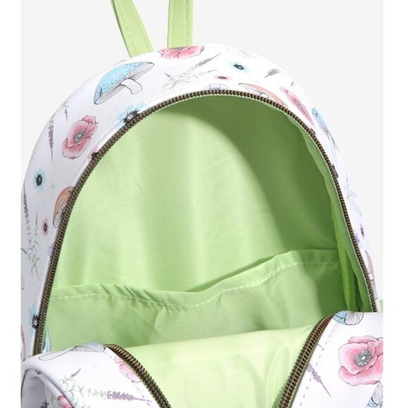 LOUNGEFLY Disney Peter Pan Grumpy Tinker Bell Forest Mini Backpack Nwt - Picture 4 of 7
